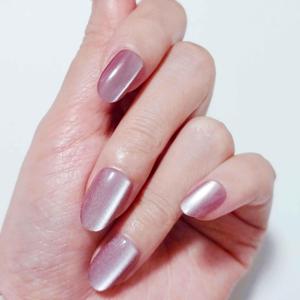 3 x Press on Nails Oval, Pink Shimmery Fake Nail, Kit of 24 False Nails, 24 Adhesive Tabs and Tools