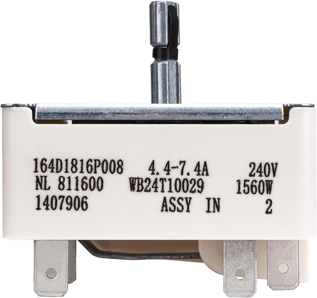 WB24T10029 Range Switch Surface Burner Infinite Switch Control Switch Replacement for GE Electric Ranges 769696, AP2024076, AH236754, EA236754, PS236754(6 inch)