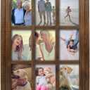 Prinz Homestead Distressed Walnut Wood 9-Opening Collage Picture Frame, for 4" x 6" Photos, Wall Hanging, Horizontal or Vertical Display