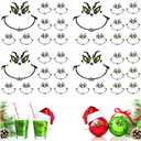 36 Pcs Christmas Face Transfer Stickers for Crafts Large 6 Inch Small 3 Inch Vinyl Eyes Pitcher Rub on Transfers Decals for Ornaments Glass Drinking Cups Wood Decorations Balls Party (face60)