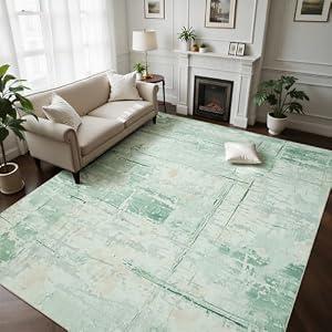 BGASZ Washable Rugs 8x10 Area Rugs for Living Room,Ultra Soft Faux Wool Retro Carpets,Non Slip Backing,Durable Edge Binding,Stain Resistant,The Large Carpet for Bed Room,Dining Room,Office Decor