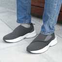 ORTOREX Men Orthopedic Diabetic Walking Shoes Edema Shoes for Swollen Feet (12, Grey)