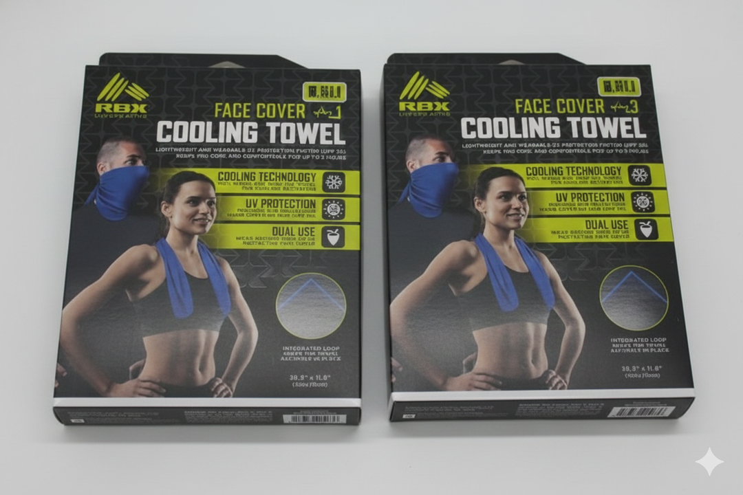 RBX LIVE LIFE ACTIVE Face Cover and Cooling Towel 39.3x11.8 in, 2 pack