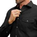 Lion Nardo Flannel Shirt for Men Long Sleeve Mens Dress Shirts Cotton Casual Button Down Shirt Big Work Shacket Jackets (Black)