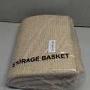 OIAHOMY Laundry Hamper, Rectangle Cotton Laundry Basket with Handles, Large Blanket Basket for Living room, Woven Decorative Storage for Toys,Clothes,Pillows-16x13x22in-Brown variegated