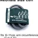 Universal NIBP Cuff with BP12 Connector for Neonate, 6-11 cm Reusable Dual Tube Nylon Replacement BP Cuff with Inner Airbag for Blood Pressure Monitor Machine, Size: Neonate(6-11cm)