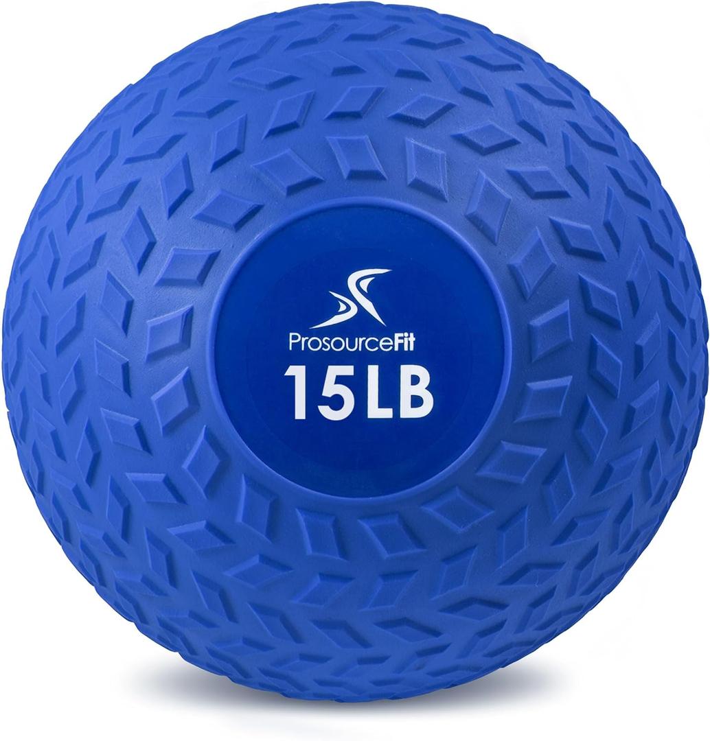 ProsourceFit Slam Medicine Balls 15lbs Smooth and Tread Textured Grip Dead Weight Balls for Strength and Conditioning Exercises, Cardio and Core Workouts