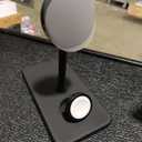 Twelve South HiRise 3 Deluxe, Compact Luxury Wireless Magsafe Charging Stand for iPhone, AirPods and Apple Watch  Includes US Power Supply with 5 Foot Cord, Plus International Plug Adapters, Black