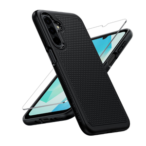Galaxy A17/A16 5G Phone Case - Samsung A17 Military Grade Drop Protection, 14ft Drop Tested, Screen Protector Included, Anti-Slip Matte Textured, TPU+PC Dual Layer Shockproof Cover (Black)