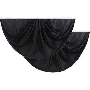 Kind Girl 2 Pcs Black Solid Colour Fan Flag, Patriotic Holiday Decorations, 6ft W x 3ft H