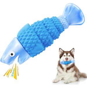 WinTour Tough Dog Toys for Aggressive Chewers, Indestructible Dog Chewers for Medium & Large Breeds, Squeaky Durable Chew Toys to Keep Them Busy, Reduce Boredom, Teeth Cleaning, Bacon Flavor (Blue Shark)