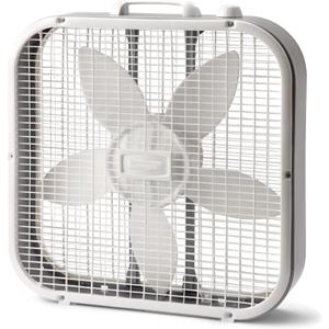 20" Classic Box Fan with Weather-Resistant Motor, 3 Speeds, 22.5" H, White