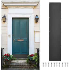 uxcell Door Kick Plate, 6 x 30 Inches Aluminum Kick Plate Door Plate, 1.5mm (1/16 Inch) Thickness, for Exterior Front Door or Back Door, Black (Single Pack)