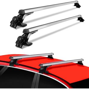 Universal Roof Rack Cross Bars, 48" Aluminum Car Roof Crossbars for Vehicles Without Side Rails, 168lbs Capacity Luggage Rack for Bike, Kayak, Canoe, Snowboard  Adjustable, Easy Installation (1 Pair)