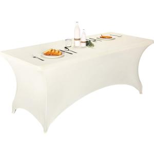 LZY Spandex Fitted Stretch Table Cover for 6 ft or 4ft or 8ft Folding Table, Rectangular Cocktail Tablecloth, Perfect for Party or Banquet