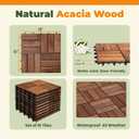 Premium Patio Deck Tiles, 10 PCs 12x12 Snap Together Patio Flooring for Outdoor, Balcony, Porch, Poolside, Waterproof All Weather (Walnut)