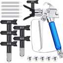 Zhengmy 12 Pcs Airless Paint Sprayer Gun with Nozzle Guard Spray Tips and Airless Paint Spray Gun Filter for Airless Spraying Machine Paint Accessories (211,313,415,517,623)