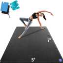 MRO Extra Large Yoga Mat, 12'x6'/9'x6'/7'x5'/6'x4' (9MM) Extra Wide and Thick Exercise Mats for Home Gym Workout, Non-Slip, Soft for Women and Men Fitness, Ideal for Barefoot Yoga, Pilates, stretching (Black)