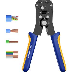 haisstronica Self-Adjusting Wire Stripper,2 in 1 Stripper/Cutter 6 inch Heavy Duty Automatic Wire for 10-24 AWG Stranded,Solid,Landscape Etc