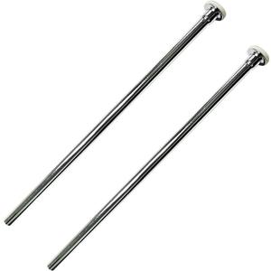 Westbrass D123-2-26 3/8" x 12" Brass Flat Head Toilet Riser Supply Line, Polished Chrome (2-Pack)