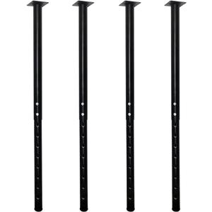 QLLY Adjustable Metal Table Leg, 24-40 inch, 60-100cm, Home Office DIY Desk Leg, Furniture Leg Set (4, Black)