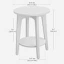 VASAGLE Round Side Table with Lower Shelf, End Table for Small Spaces, 1 pack
