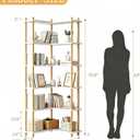 Lkeiyay White 70.8" 5-Tier Free Standing Corner Bookshelf
