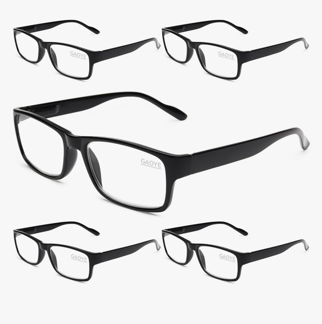 Gaoye Professional Reading Glasses for All Day - Computer Readers with Blue Light Protection - Value Pack 5 Pack