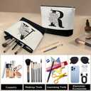 Custom Glass Cup & Makeup Bag Set - Personalized Gifts for Women, Initial 16 oz Glass Tumbler with Lid & Straw, Monogram Makeup Bag - Birthday Gifts For Women, Mother's Day Presents(R)