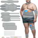 10 Pcs Castor Oil Pack Wrap, Plus Size for Men & Women, XL Reusable Castor Oil Pack Set for Eyes Neck Stomach Waist Knees Legs Feet, Flannel Cotton, Anti Oil Leak, Machine Washable (Light Gray)