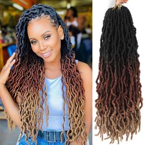Faux Locs Crochet Hair 18 Inch 7 Packs Ombre Crochet Hair Soft Locs Pre Looped Crochet Braids For Black Women Butterfly Loc Extensions(1B/30/27, 18 In, 7 Packs)