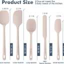 5 Pieces Silicone Spatula Set, Food Grade Rubber Spatula, Upgrade Strong Handle with Ergonomic Grip, Heat Resistant Up to 600F for Nonstick Cookware, Cooking Creamy White (Beige)
