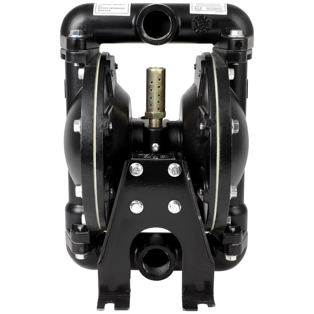 QBY4-25L Air-Operated Double Diaphragm Pump 1" Inlet Waste Oil Transfer Pumps Pneumatic Dual Diaphram for Chemical 35 GPM Nitrile Rubber Polypropylene Stainless Steel Aluminum Alloy Pressure 115 PSI