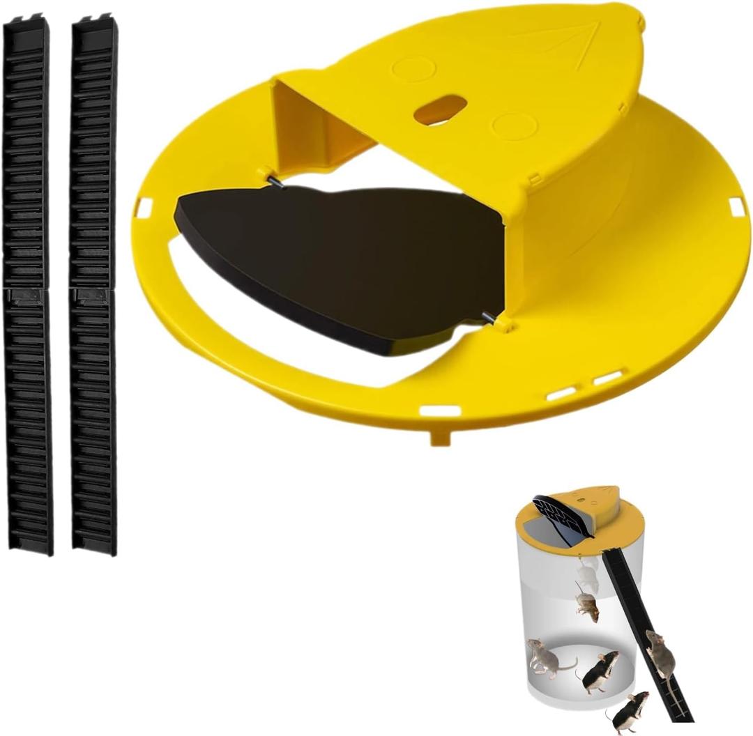 Mouse Trap Bucket,Automatic Reset Mouse Trap, Bucket Mouse Traps for Indoor Use - Flip and Slide Design for Home & Garage, Compatible with 5 Gallon Buckets