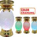 YAKii 9.5" Pineapple LED Color Changing Shine Lava Lamp,Swirling Water Waves Lamp Kid Safe Battery/USB Cable Operated,Table Lamp Candle Holder Table Decoration Gold