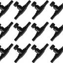 ALEGI Aquarium Control Valves for Aquarium Air Pump Single Way Plastic Air Flow Control Regulator for 3/16" ID Tubing 12 Pack (Black)