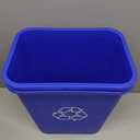 Amazon Basics Rectangular Commercial Office Wastebasket, w/Recycle Logo, 10 Gallon (Pack of 2), Blue (Previously AmazonCommercial Brand)