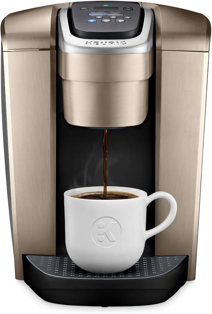 Keurig K-Elite Single Serve K-Cup Pod Coffee Maker, with Strength and Temperature Control, Iced Coffee Capability, 8 to 12oz Brew Size, Programmable, Brushed Gold