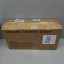 Corner Shower Caddy Tension Pole: Adjustable Rustproof 4-Tier Inside Bathroom Organizer - 47-121 inch Quick Installation Bathtub Shelves for Shampoo Storage - Rod Floor Standing Bath Rack - Black