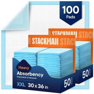 Chucks Pads Disposable [100-Pack] Adult Incontinence Underpads 30"x 36" Extra Large Absorbent Fluff Protective Bed Pads, Toddler Mattress Pads - Pee Pads for Kids & Adults - Dog & Puppy Training Pads