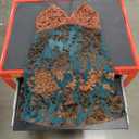 3D Burn-Out Embroidered Velvet Soft Lace Patchwork Lingerie, High-End Spaghetti Strap Nightgown, XL 