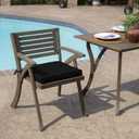 Arden Indoor/Outdoor Seat Or Rocking Chair Cushion, 19 x 18, Water Repellent, Rain Proof, Fade Resistant Cushion for Rocking Or Dining Chairs Black Leala