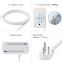 REALMADE 10 FT Flat Plug Extension Cord, 4 AC Outlets 4 USB Surge Protector Power Strip, 950 Joules Protection, Wall Mount Desk Charging for Home Office, White & Gray