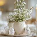 Qunclay 24 Pcs Easter Egg Decorations 2.4 in Plastic Rhinestone Eggs White Elegant Vase Filler and Basket Stuffer DIY Craft Supplies for Easter Gift Spring Wedding Party Vase Home Decor (Glitter)