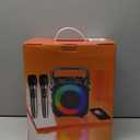 Karaoke Machine, Portable Bluetooth Speaker with 2 Wireless Microphones for Adults & Kids with Lights, Karaoke Microphone with PA System Supports USB/TF/FM/AUX for Home Party Home System Packages (Black)