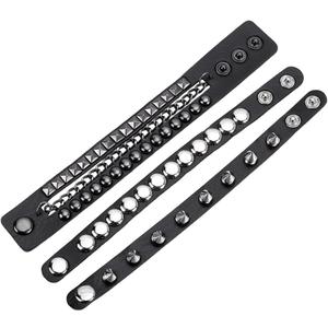 arricraft Imitation Leather Punk Bracelets for Men Women Goth Chain 80s Wristband Necklace Adjustable arricraft Imitation Leather Punk Bracelets for Men Women Goth Chain 80s Wristband Necklace Adjustable