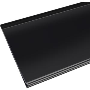 Shelf Label Strips, Pro Painter 100 Pack Self Adhesive 1.5”H Shelf Strip Price Tag Holder for Plastic, Metal and Wood Gondola Shelf, Clear Plastic Front/Black Back Sign Holder for 48” Long Shelf, 47-11/16 Inches
