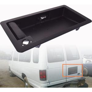 Rear Cargo Door Handle License Plate Tag Bracket Black Replacement for 1992-2007 Econoline E150 E250 E350 6C2Z-15434A20-AA FO1820100