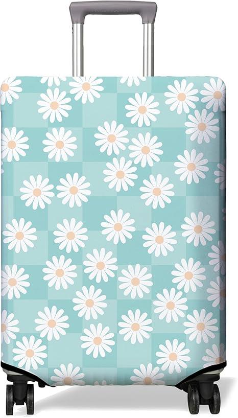 Travel Luggage Cover Suitcase Protector Fits 18-32 Inch Wheel Covers PatternedTravel Related Items Flower Luggage Protector Elastic XL