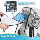 Universal Stroller Rain Cover, Rain Cover for Stroller with Clear Vision, Waterproof Baby Travel Weather Shield with Breathable Ventilation and Easy Access, Thick EVA & PVC Protect from Dust and Snow